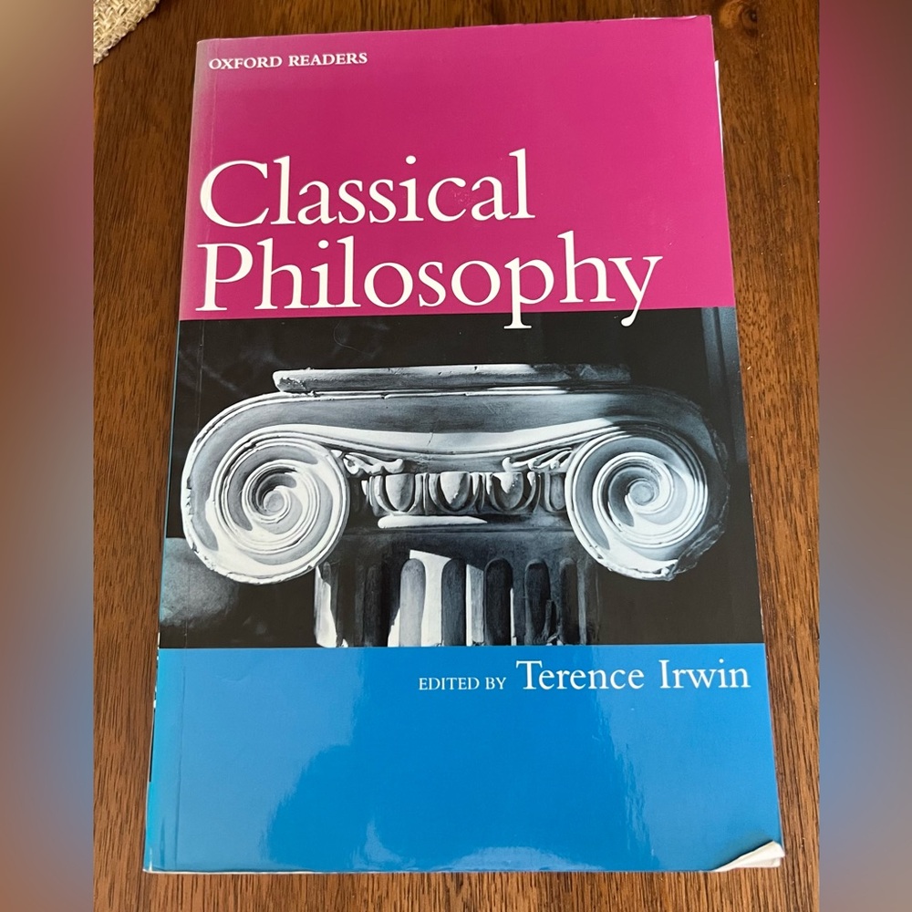 Classical Philosophy Book edited by Terence Irwin - Pink & Blue Cover